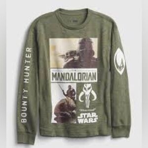 Star Wars Kids Green Mandalorian Long Sleeve Tee